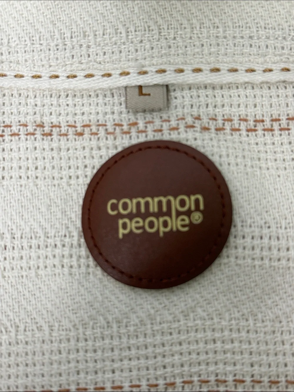 Common People Short Sleeve Revere Textured Shirt Size Large